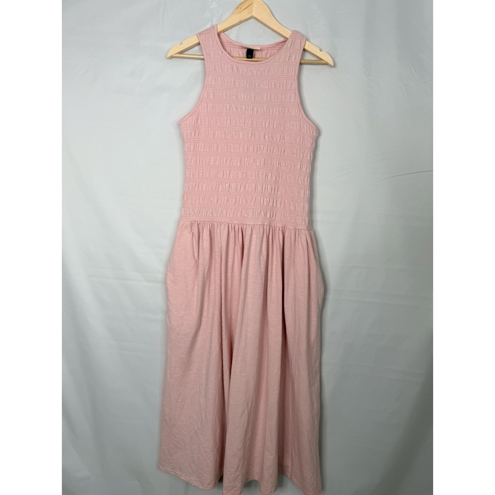 Universal Thread Pink Smocked Knit Maxi Dress Women's Large A-Line Sleeveless - Picture 8 of 10